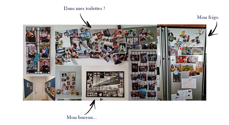 photo mariage accrochées aux murs